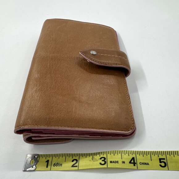Sigrid Olsen Wallet Tan Leather Clutch Zip Pocket Cards Holder Money Pouch Lined - Picture 6 of 12